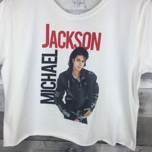 Michael Jackso Tops - Michael Jackson Crop Top Graphic Tee Juniors Michael Jackso Tops - Michael Jackson Crop Top Graphic Tee Juniors